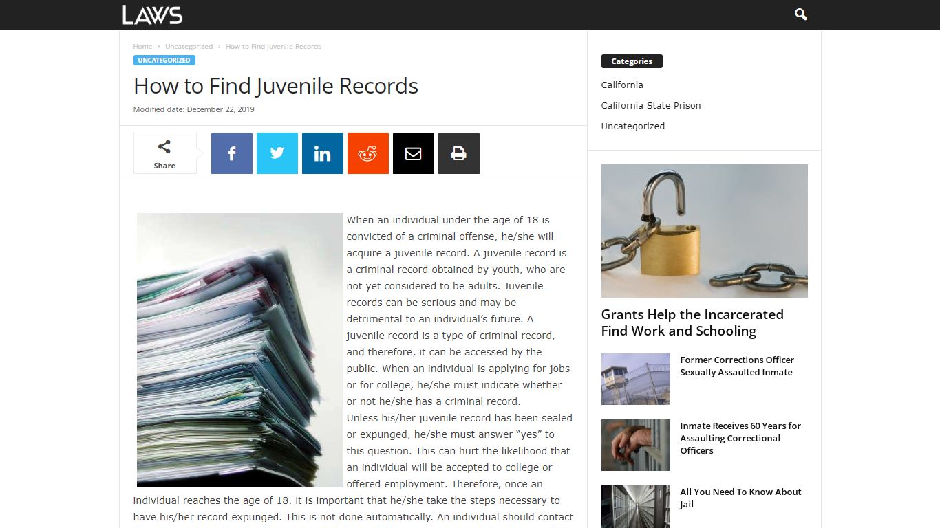 How to Find Juvenile Records - LAWS.com